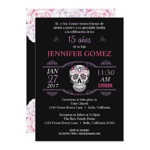 15 Años Quinceañera Birthday Sugar Skull Invite