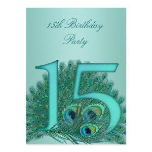15 birthday peacock template age number