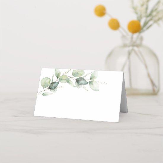 15th Birthday Eucalyptus Greenery Quinceanera Place Card