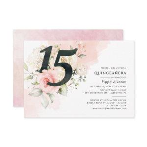 15th Birthday Floral Pink Quinceanera Botanical