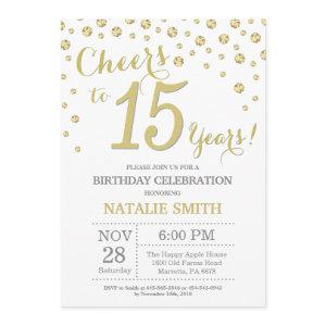 15th Birthday Gold Glitter Diamond