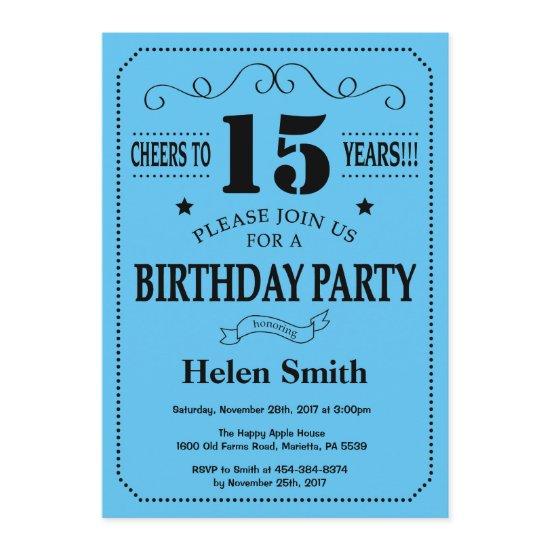 15th Birthday  Black and Blue