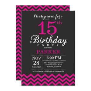 15th Birthday  Black and Hot Pink