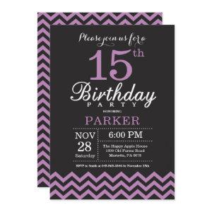 15th Birthday  Black and Purple