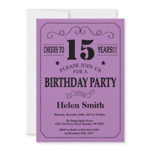 15th Birthday  Black and Purple