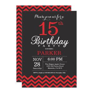 15th Birthday  Black and Red