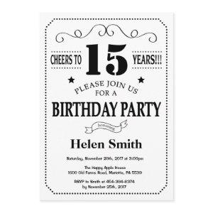 15th Birthday  Black and White