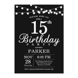 15th Birthday  Black and White