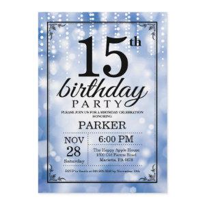 15th Birthday  Blue Glitter