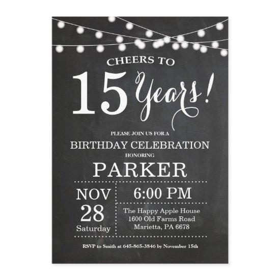 15th Birthday  Chalkboard