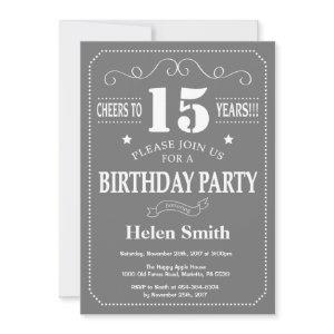 15th Birthday  Gray and White