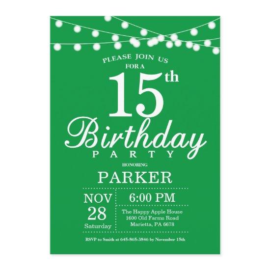 15th Birthday  Green