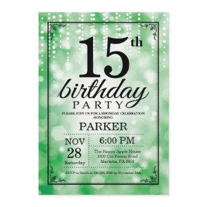 15th Birthday  Green Glitter