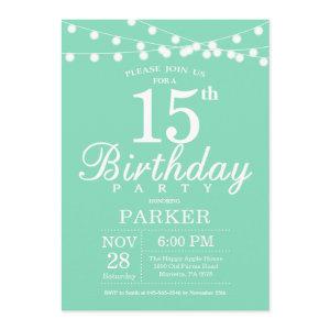15th Birthday  Mint Green