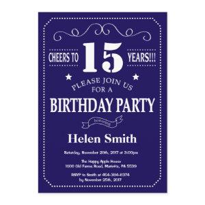 15th Birthday  Navy Blue and White