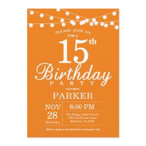 15th Birthday  Orange