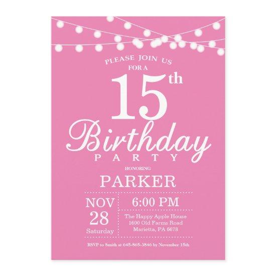 15th Birthday  Pink
