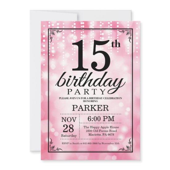 15th Birthday  Pink Glitter