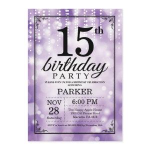 15th Birthday  Purple Glitter