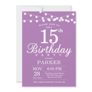 15th Birthday  Purple Lavender Lilac