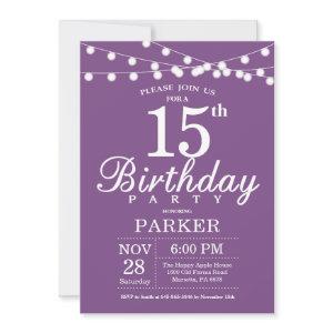 15th Birthday  Purple Lavender Lilac