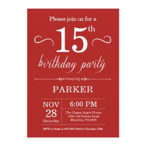 15th Birthday  Red
