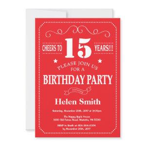 15th Birthday  Red and White