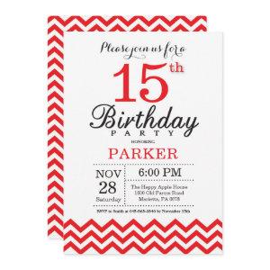 15th Birthday  Red Chevron