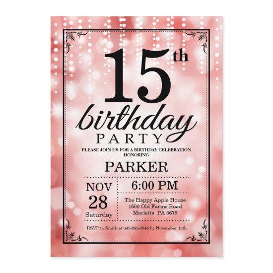 15th Birthday  Red Glitter