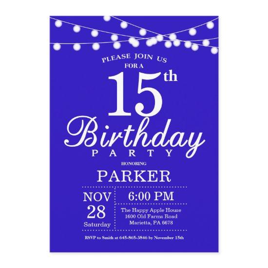15th Birthday  Royal Blue