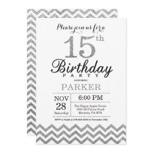 15th Birthday  Silver Glitter