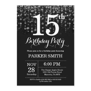 15th Birthday  Silver Glitter