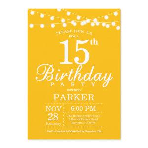 15th Birthday  Yellow
