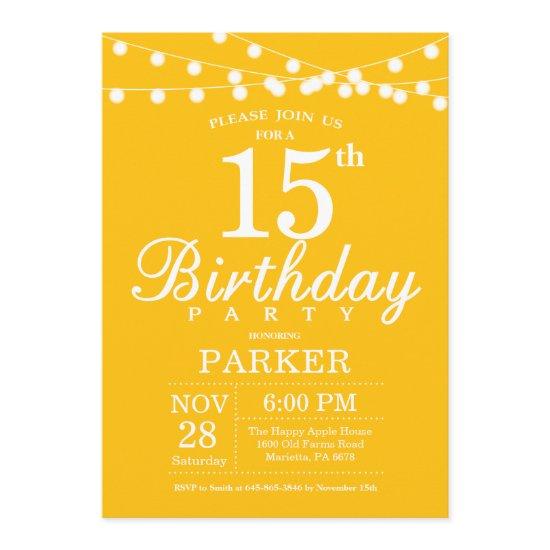 15th Birthday  Yellow