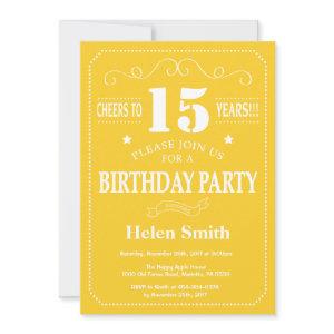 15th Birthday  Yellow and White