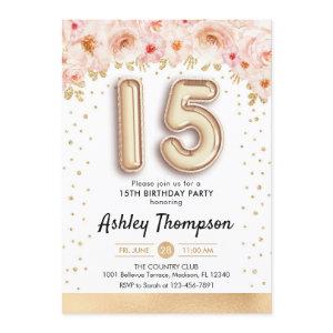 15th Birthday Party - Gold Balloons