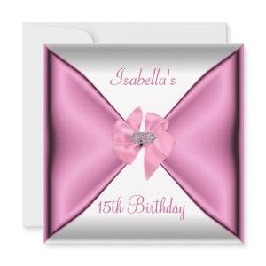 15th Birthday Party Pretty Silk Pink Bow