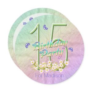 15th Birthday Party Rainbow Butterflies