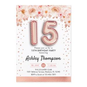 15th Birthday Party - Rose Gold Balloons