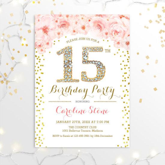 15th Birthday Party - White Gold Pink