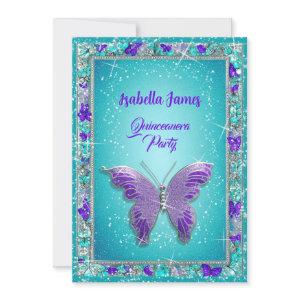 15th birthday purple turquoise jewelry Butterfly