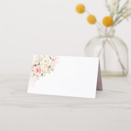 15th Birthday Quinceanera Birthday Party Floral Place Card