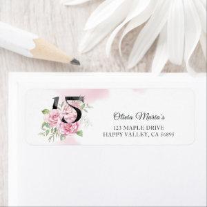15th Birthday Quinceanera Rustic Floral Label