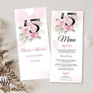 15th Birthday Quinceanera Rustic Floral Menu