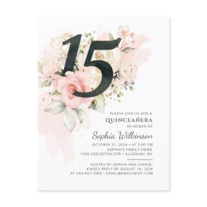 15th Birthday Quinceanera Rustic Floral Modern  Postcard