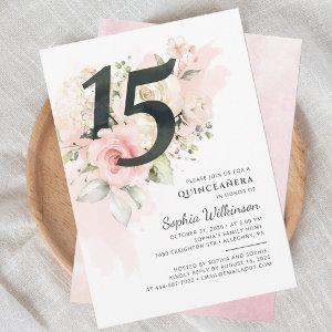 15th Birthday Quinceanera Rustic Floral Watercolor