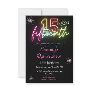 15th BirthdayGlow Neon Quinceanera
