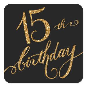 15th, Fifteenth Mis Quice Anos Birthday Party Square Sticker