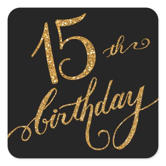 15th, Fifteenth Mis Quice Anos Birthday Party Square Sticker
