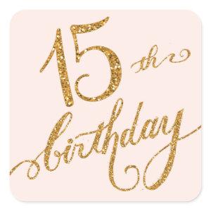 15th, Fifteenth Mis Quice Anos Birthday Party Square Sticker